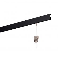 STAS Cliprail - lengte 200 cm- zwart - goedkope schilderijrails