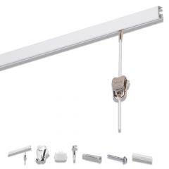 STAS Minirail wit -schilderij ophangsysteem - extra smal - Handige set