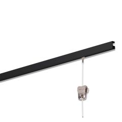 STAS Minirail - zwart - lengte 300 cm - extra smal schilderijrail